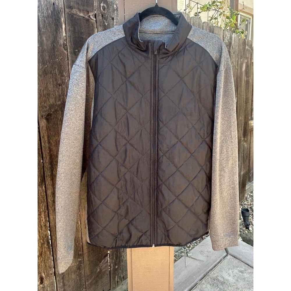 Callaway Weather Series Jacket Mens‎ XL Gray Black Quilted Hybrid Full Zip Golf